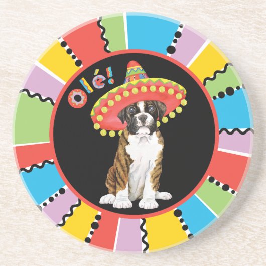 Fiesta Boxer Zandsteen Onderzetter (Voorkant)