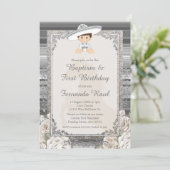 Fiesta Boy doop en verjaardag Sylver Kaart (Staand voorkant)