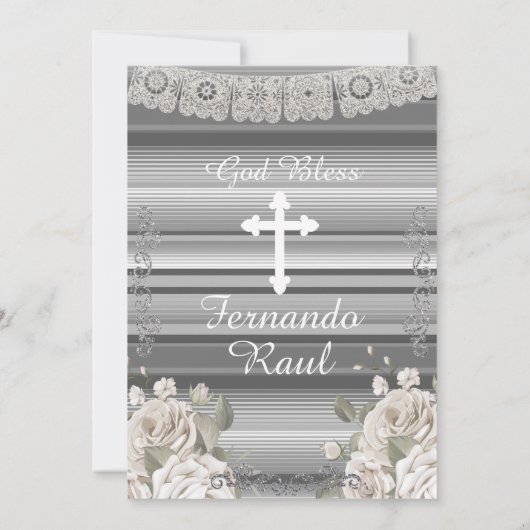 Fiesta Boy doop en verjaardag Sylver Kaart (Achterkant)