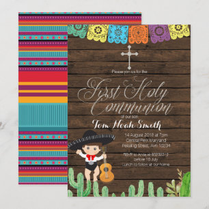 Fiesta Boy Eerste Heilige Communauteit Uitnodiging