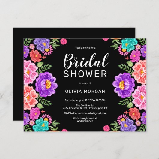 Fiesta Bridal Shower Briefkaart (Voorkant / Achterkant)