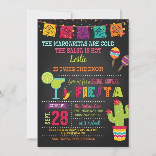 Fiesta Bridal Shower Invitation - 2 Kaart (Voorkant)