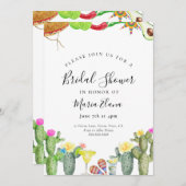 Fiesta Bridal Shower Invitation Mexican Sombrero Kaart (Voorkant / Achterkant)