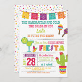 Fiesta Bridal Shower Invitation - White - 2 Kaart (Voorkant / Achterkant)