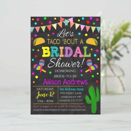 Fiesta Bridal Shower Kaart (Staand voorkant)