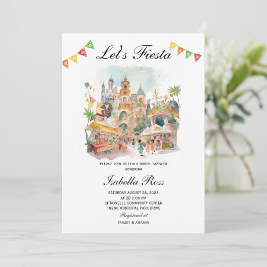 Fiesta Bridal Shower Kaart (Staand voorkant)