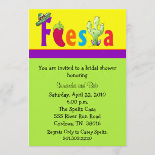 Fiesta Bridal Shower-uitnodigingen Kaart