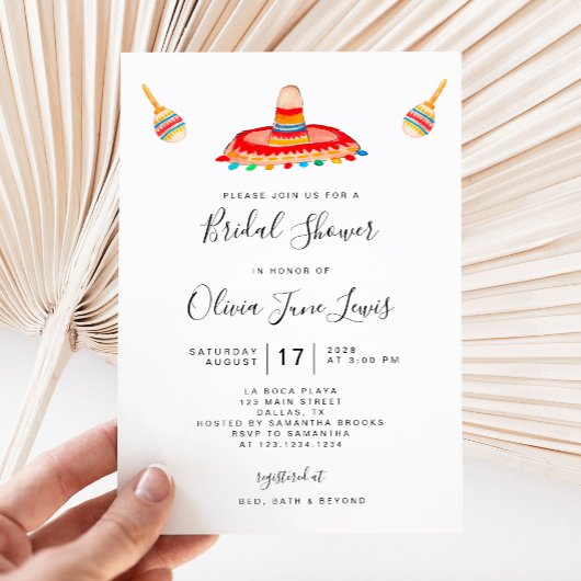 Fiesta Bridal Shower-uitvindingen met sombrero Save The Date