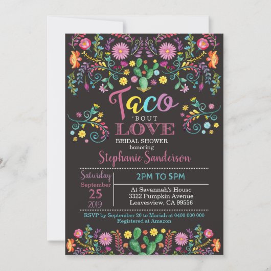 Fiesta Bruids Douche Uitnodiging Taco over liefde