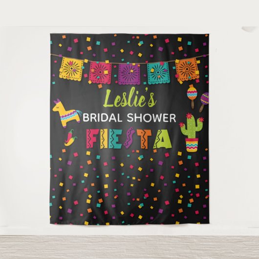 Fiesta Bruidsbruiloft Achtergrond - Pinata Wandkleed (Voorkant)
