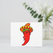 Fiesta Bruidsfeest Kawaii Rode Hete Peper Diva Briefkaart (Staand voorkant)