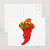 Fiesta Bruidsfeest Kawaii Rode Hete Peper Diva Briefkaart (Voorkant / Achterkant)