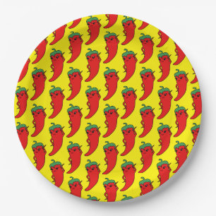 Fiesta Bruidsfeest Kawaii Rode Hete Peper Diva Papieren Bordje