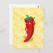 Fiesta Bruidsfeest Met Rode Hete Peper Diva Briefkaart (Voorkant / Achterkant)