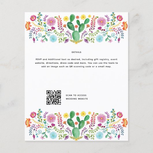 FIESTA BRUILOFT - Floral Folakart Modern (Achterkant)