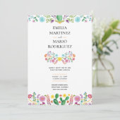 FIESTA BRUILOFT - Floral Folakart Modern Kaart (Staand voorkant)