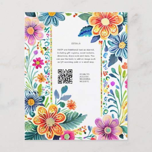 FIESTA BRUILOFT - Folkart Bloemen Modern (Achterkant)