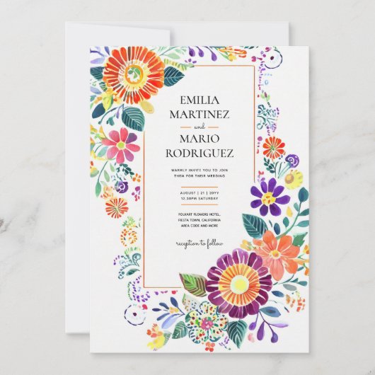 FIESTA BRUILOFT - Folkart Bloemen Modern (Voorkant)