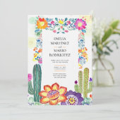 FIESTA BRUILOFT - Folkart Bloemen Modern Kaart (Staand voorkant)
