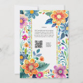 FIESTA BRUILOFT - Folkart Bloemen Modern Kaart (Achterkant)