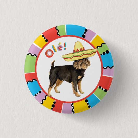 Fiesta Brussels Griffon Ronde Button 3,2 Cm (Voorkant)