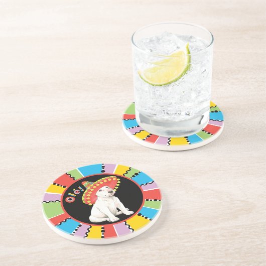 Fiesta Bull Terrier Zandsteen Onderzetter (Zijkant)