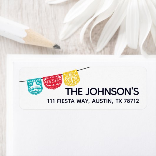 Fiesta Bunting Return Address Labels (Insitu)