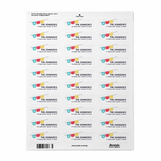 Fiesta Bunting Return Address Labels (Full Sheet)
