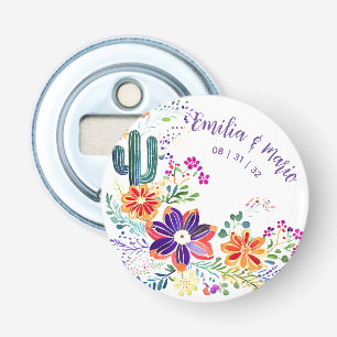 FIESTA Cacti Folkart Bloemen Aangepast Button Flesopener