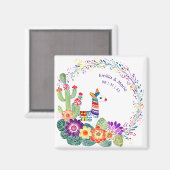 FIESTA Cacti Folkart Bloemen Aangepast Magneet (Voorkant / Achterkant)