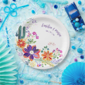 FIESTA Cacti Folkart Bloemen Aangepast Papieren Bordje (Feest)