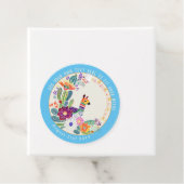 FIESTA Cacti Llama Folkart Bloemen Blauw Aangepast Bedankjes Labels (In situ)