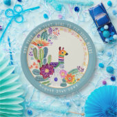 FIESTA Cacti Llama FolkFlowers Feest Aangepast Papieren Bordje (Feest)