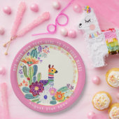 FIESTA Cacti Llama FolkFlowers Roze Maatwerk Papieren Bordje (Feest)