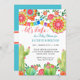 Fiesta Cactus Baby shower Boy Banner Pennant Kaart