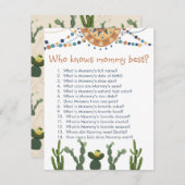 Fiesta cactus baby shower game informatiekaartje (Voorkant / Achterkant)