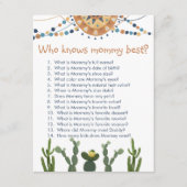 Fiesta cactus baby shower game informatiekaartje (Voorkant)