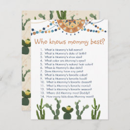 Fiesta cactus baby shower game informatiekaartje