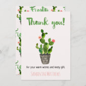 Fiesta Cactus Baby shower Hartelijk dank Bedankkaart (Voorkant / Achterkant)