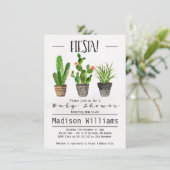 Fiesta Cactus Baby shower Invitation Kaart (Staand voorkant)