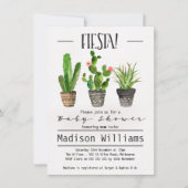 Fiesta Cactus Baby shower Invitation Kaart (Voorkant)