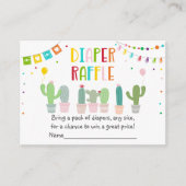 Fiesta Cactus Baby shower Luier Raffle Informatiekaartje (Voorkant)