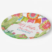 Fiesta Cactus Baby shower Meisje Papier Fan Pennan Papieren Bordje (Gekanteld)
