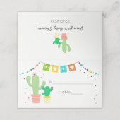 Fiesta Cactus Baby shower Plaatskaartje (Buitenkant ongevouwen)
