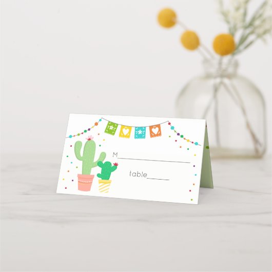 Fiesta Cactus Baby shower Plaatskaartje (Voorkant)