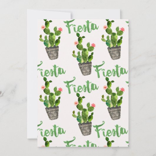 Fiesta Cactus Baby shower uitnodiging (Achterkant)
