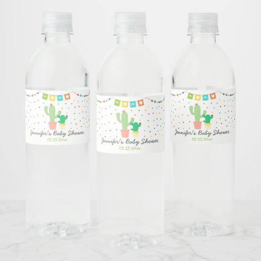 Fiesta Cactus Baby shower Waterfles Etiket (Flessen)