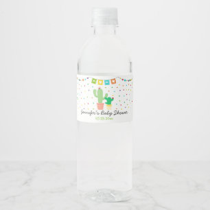 Fiesta Cactus Baby shower Waterfles Etiket