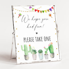 Fiesta Cactus Birthday Party Favor Sign Poster