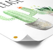 Fiesta Cactus Birthday Party Favor Sign Poster (Hoek)